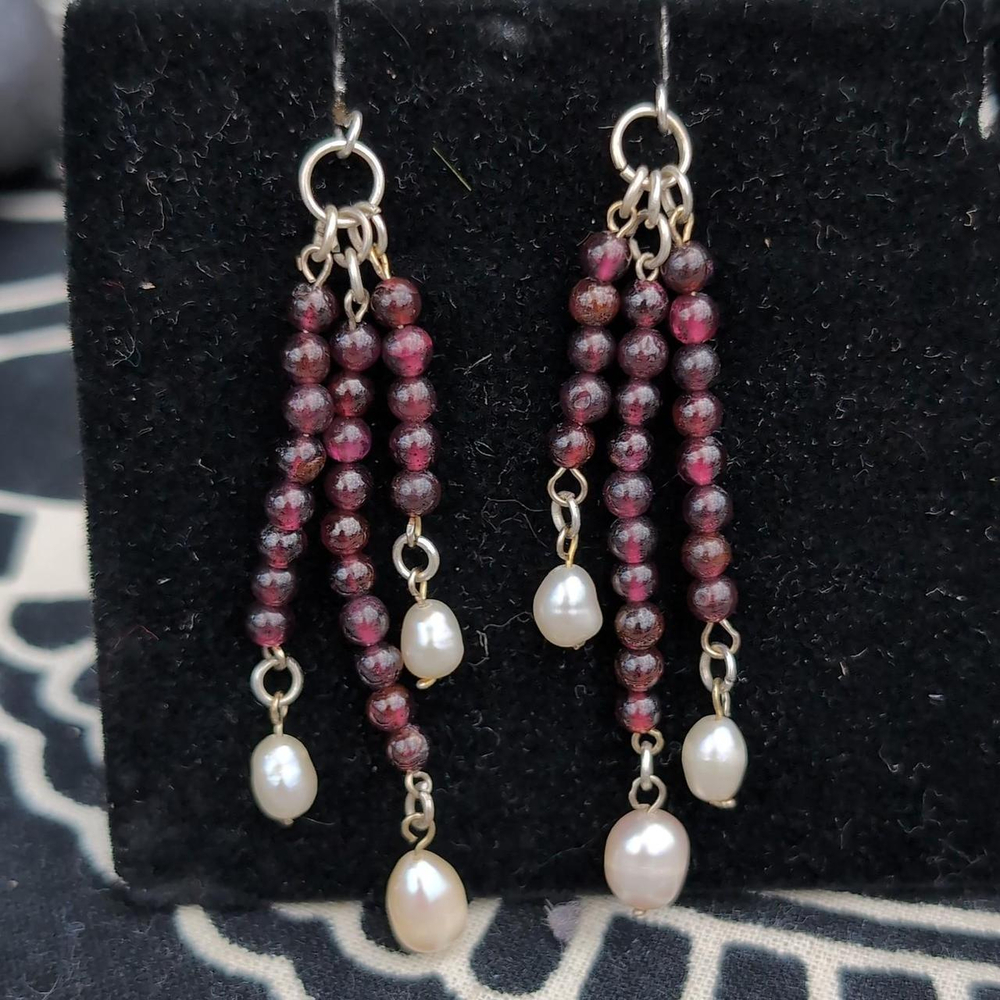 Garnet And Fresh Water Pearl